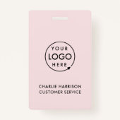 Business ID Logo | Moderne roze werknemers Badge (Achterkant)
