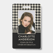 Business ID Medewerker Foto Houndstooth Off-white Badge (Voorzijde)