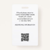 Business ID Medewerker Foto Houndstooth Off-white Badge (Achterkant)