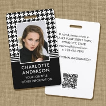 Business ID Medewerker Foto Houndstooth Zwart Wit
