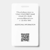 Business ID Medewerker Foto Houndstooth Zwart Wit Badge (Achterkant)