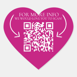 Business info website marketing QR code roze wit Hart Sticker