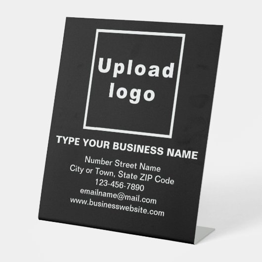 Business Information Black Pedestal Sign Reclamebord Met Voetstuk (Voorkant)