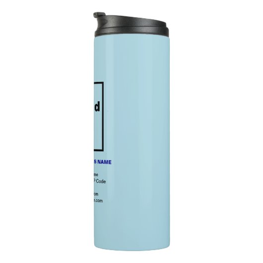 Business Information Light Blue Thermal Tumbler Thermosbeker (Geroteerd rechts)