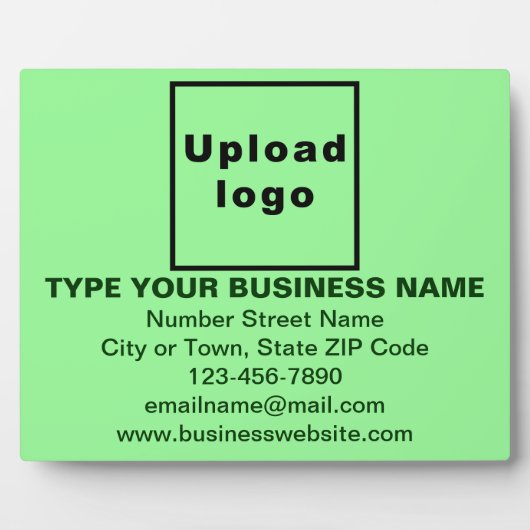 Business Information Light Green Rectangle Plaque Fotoplaat (Voorkant)