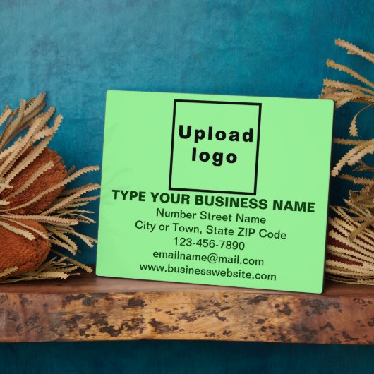 Business Information Light Green Rectangle Plaque Fotoplaat (Zijkant)