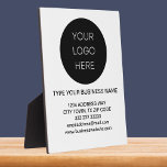 Business Information Logo white-minimalistisch mod Fotoplaat<br><div class="desc">Moderne, minimalistische, eenvoudige aanpasbare plaquette met eenvoudig gebruiksgemak om uw bedrijfsnaam op te geven. Gebruik het als marketingmateriaal om reclame te maken voor uw bedrijf of om uw merknaam te promoten bij uw klanten of klanten. Zwarte tekst op witte achtergrond. U kunt andere veranderingen volgens uw voorkeur in het ontwerphulpmiddel...</div>
