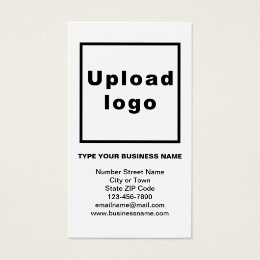 Business Information White Portret Rectangle Kaart (Voorkant)