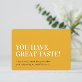 BUSINESS INSERT modern bedankt amber geel (Staand voorkant)