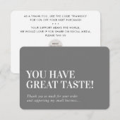 BUSINESS INSERT modern bedankt voor je kool grijs (Voorkant / Achterkant)