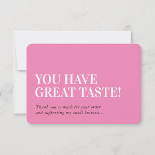 BUSINESS INSERT modern bedankt voor je roze snoep