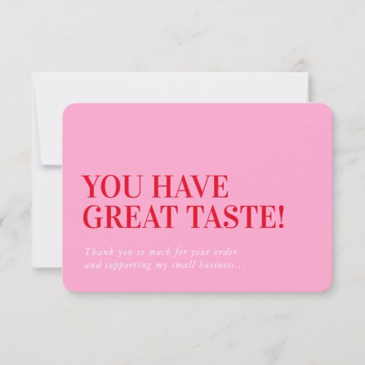 BUSINESS INSERT modern dank u schattig rood roze Bedankkaart (Voorkant)