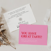 BUSINESS INSERT modern dank u schattig rood roze Bedankkaart