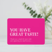 BUSINESS INSERT modern schattig dank je fuschia ro Bedankkaart (Staand voorkant)