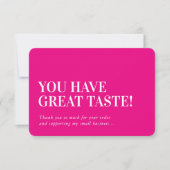BUSINESS INSERT modern schattig dank je fuschia ro Bedankkaart (Voorkant)