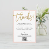 BUSINESS INSERT moderne chique glitter script blus Bedankkaart (Staand voorkant)