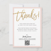 BUSINESS INSERT moderne chique glitter script blus Bedankkaart (Voorkant)