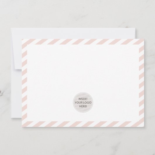 BUSINESS INSERT moderne minimale streep blush roze Bedankkaart (Achterkant)