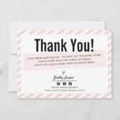 BUSINESS INSERT moderne minimale streep blush roze Bedankkaart (Voorkant)