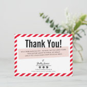 BUSINESS INSERT moderne minimale streep rood roze Bedankkaart (Staand voorkant)