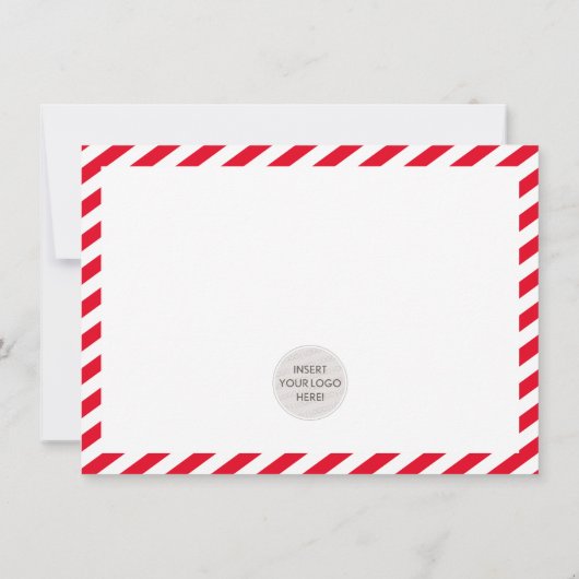 BUSINESS INSERT moderne minimale streep rood roze Bedankkaart (Achterkant)