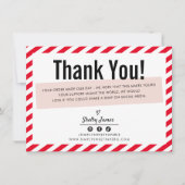 BUSINESS INSERT moderne minimale streep rood roze Bedankkaart (Voorkant)