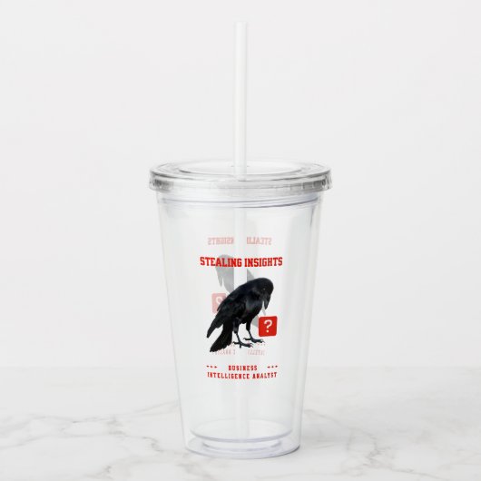 Business Intelligence-analist Crow Acryl Drinkbeker (Voorkant)
