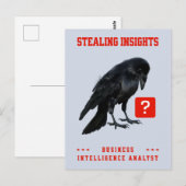 Business Intelligence-analist Crow Briefkaart (Voorkant / Achterkant)