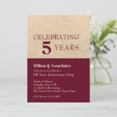 Business Jubileum Burgundy Gold Kaart (Staand voorkant)