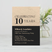 Business Jubileum Celebration Black & Gold Kaart (Staand voorkant)