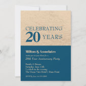 Business Jubileum Celebration Blue & Gold Invit Kaart (Voorkant)