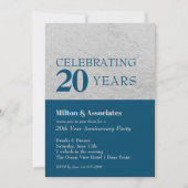 Business Jubileum Celebration Blue & Silver Kaart (Voorkant)