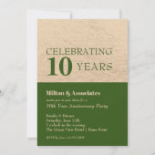 Business Jubileum Celebration Green & Gold Kaart (Voorkant)