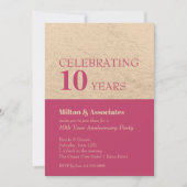 Business Jubileum Celebration Hot Pink & Gold Kaart (Voorkant)