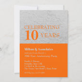 Business Jubileum Celebration Oranje Silver Kaart (Voorkant)