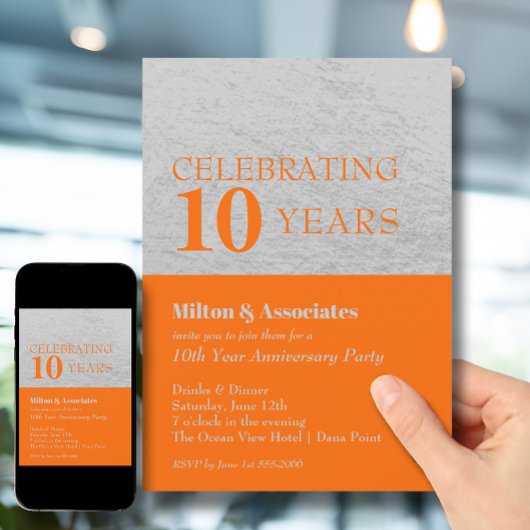 Business Jubileum Celebration Oranje Silver Kaart