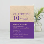 Business Jubileum Celebration Paars & Gold Kaart (Staand voorkant)