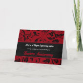 Business Jubileum Custom Front Red Damask Kaart (Voorkant)