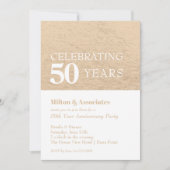 Business Jubileum Gold en White Invitation Kaart (Voorkant)