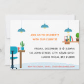 Business Kantoor Party Invitation Sjabloon Kaart (Achterkant)