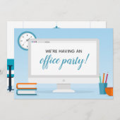 Business Kantoor Party Invitation Sjabloon Kaart (Voorkant / Achterkant)