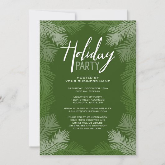 Business Kerstparty Rustic Branch Holiday Kaart (Voorkant)