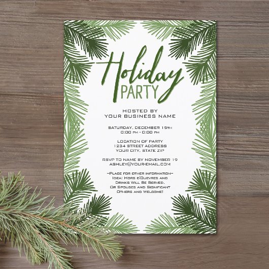 Business Kerstparty Rustic Branch Holiday Kaart
