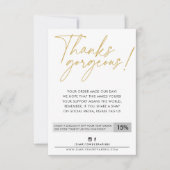 BUSINESS KORTING modern schattig bal pen oud goud Bedankkaart (Voorkant)