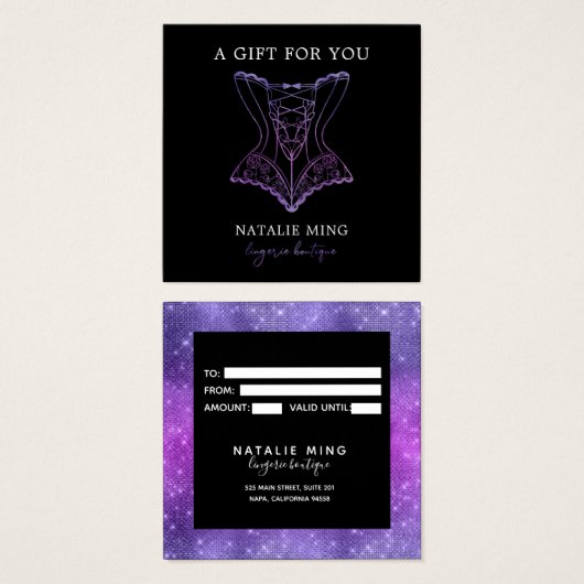 Business Lace Lingerie Boutique Gift Kaart (Voorkant /achterkant)