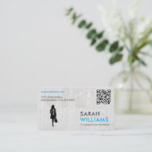 Business Lady | Marmer | QR-code Visitekaartje (Staand voorkant)