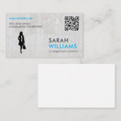 Business Lady | Marmer | QR-code Visitekaartje (Voorkant / Achterkant)