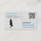 Business Lady | Marmer | QR-code Visitekaartje (Voorkant)