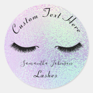 Business Lashes Hologram Schoonheid Make-up Ronde Sticker
