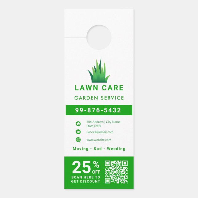 Business Lawn Logo | Eenvoudig minimalistisch mode Deurhanger (Voorkant)